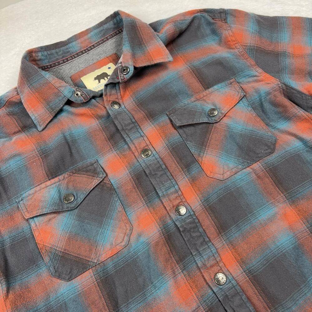 Dakota Grizzly Snap Up Shirt Men XL Gray Plaid Flannel Lined Long Sleeve